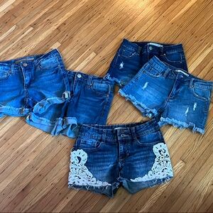 Mudd Blue Lace Trim Denim Shorts